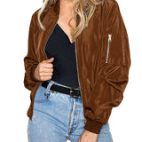 Blouson bomber femme léger à fermeture zippée