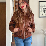 Blouson bomber femme léger à fermeture zippée