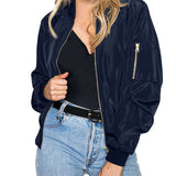 Blouson bomber femme léger à fermeture zippée