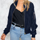 Blouson bomber femme léger à fermeture zippée