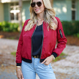 Blouson bomber femme léger à fermeture zippée