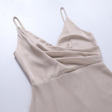 Robe Longue Femme Cache-Cœur à Bretelles Fines