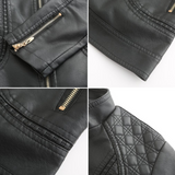 Veste Femme Simili Cuir Élégante Style Biker