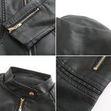 Veste Femme Simili Cuir Élégante Style Biker