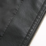 Veste Femme Simili Cuir Élégante Style Biker