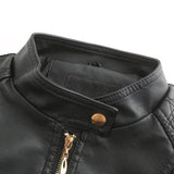 Veste Femme Simili Cuir Élégante Style Biker