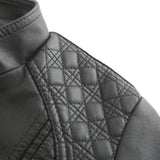 Veste Femme Simili Cuir Élégante Style Biker