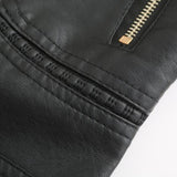 Veste Femme Simili Cuir Élégante Style Biker