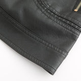 Veste Femme Simili Cuir Élégante Style Biker