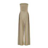 Combinaison Bustier Fluide Coupe Large Élégance Soirée