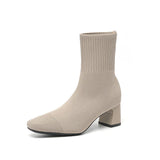 Bottines Chaussette Élégantes Talon Confort Moderne