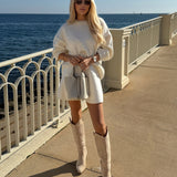 Bottes Hautes Suédées Élégantes Talon Confort Style Chic
