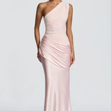 Robe Longue Asymétrique à Épaule Unique