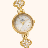 Montre femme dorée à cadran blanc 23 mm