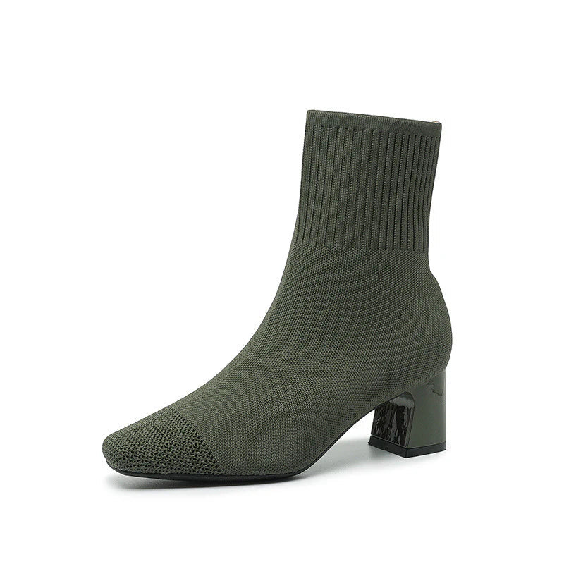 Bottines Chaussette Élégantes Talon Confort Moderne