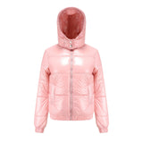 Aurelia | Veste Matelassée Brillante pour Femme avec Capuche – Style Chic
