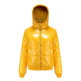 Aurelia | Veste Matelassée Brillante pour Femme avec Capuche – Style Chic
