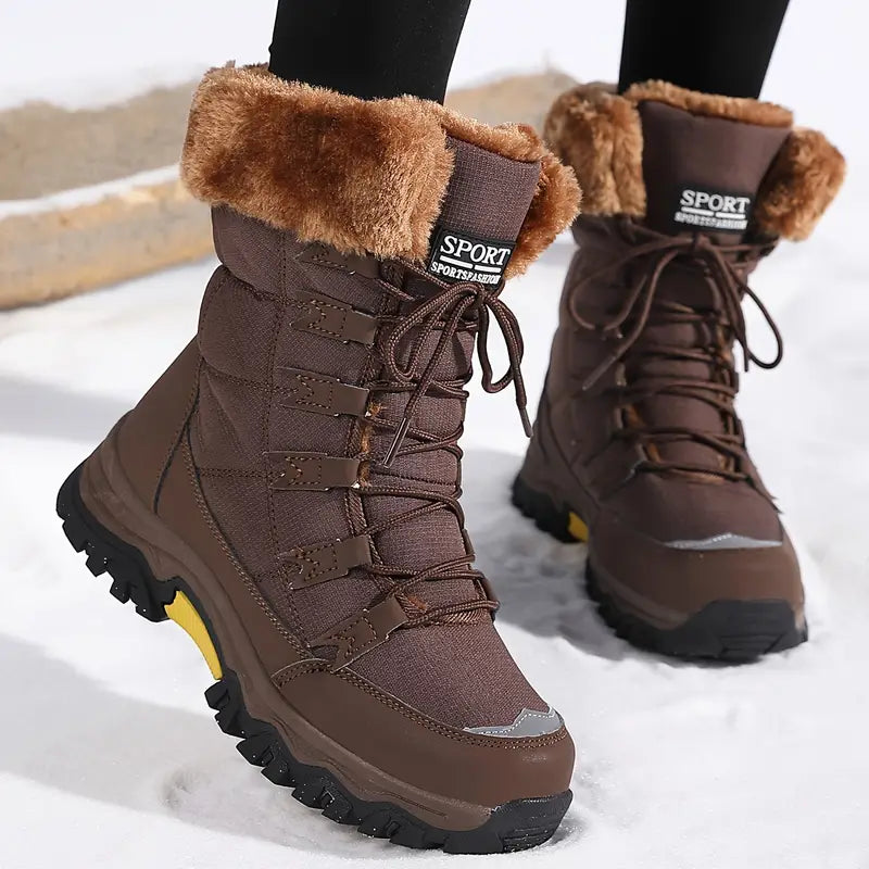 Bottes Femme Randonnée Fourrées – Chaussures Hiver Antidérapantes