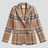 Blazer femme ajusté texturé à revers, sans fermeture