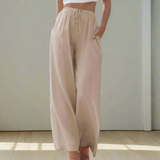 Pantalon Ample à Taille Élastiquée et Jambes Fuselées