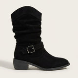 Bottines western femme souples effet daim