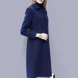 Manteau Long Élégant Boutonné Coupe Droite Chic