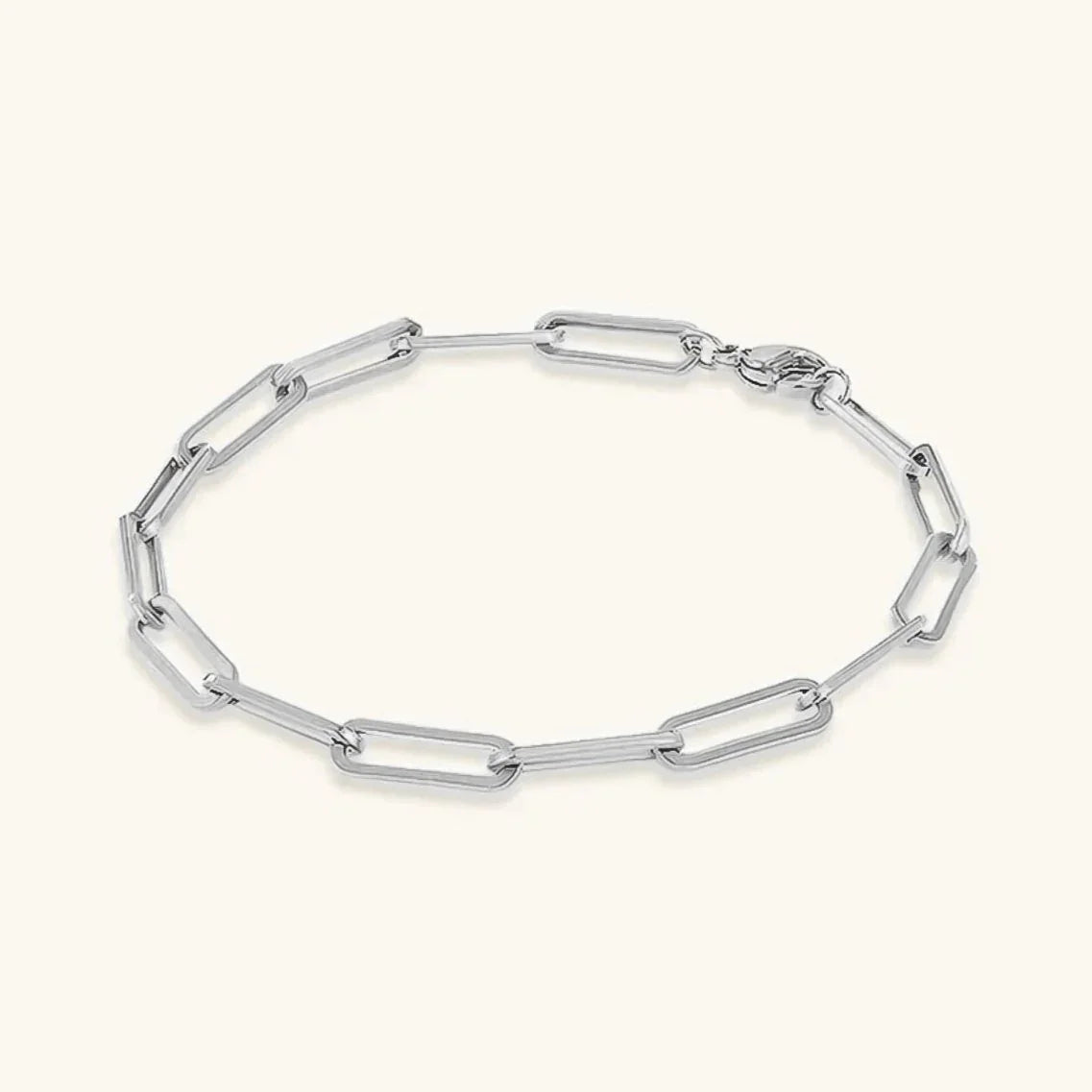 Bracelet fin maille trombone plaqué or 14 carats