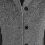 Manteau long en laine ajusté à col montant boutonné