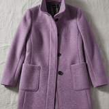 Manteau long en laine ajusté à col montant boutonné