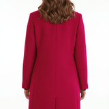 Manteau long en laine ajusté à col montant boutonné