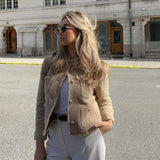 Veste Femme Tweed Courte – Blazer Chic Élégant