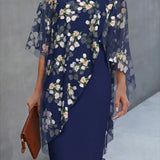Robe Femme Élégante Fleurie – Robe Midi Chic