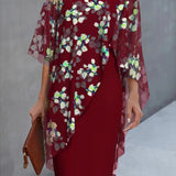 Robe Femme Élégante Fleurie – Robe Midi Chic