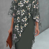 Robe Femme Élégante Fleurie – Robe Midi Chic