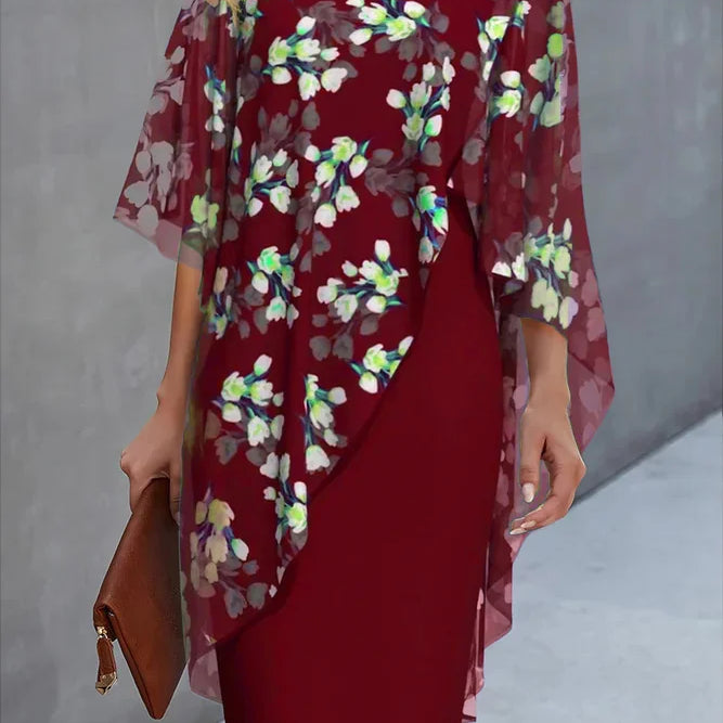 Robe Femme Élégante Fleurie – Robe Midi Chic