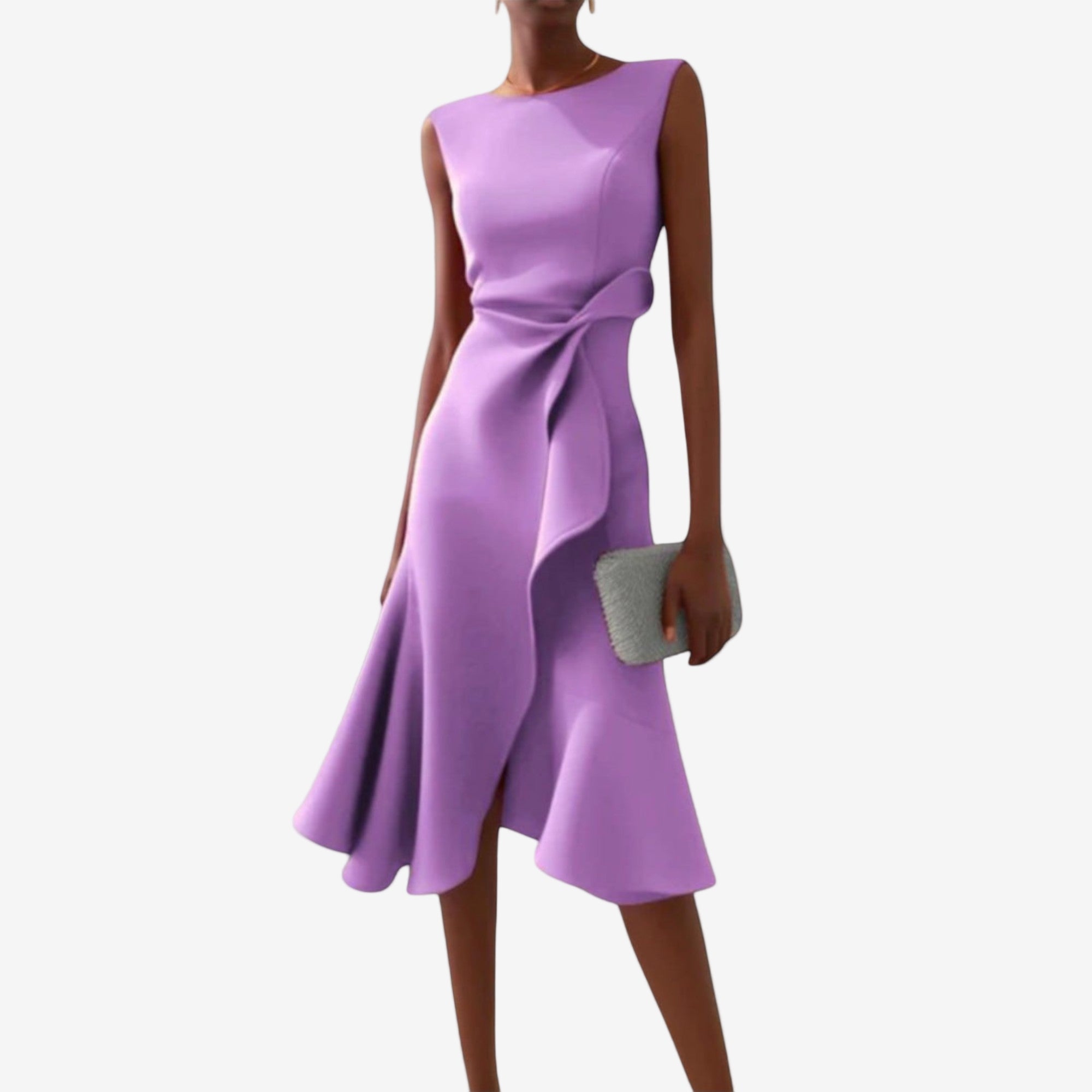 Robe Midi Évasée Sans Manches