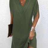 Robe Ample à Col V Croisé