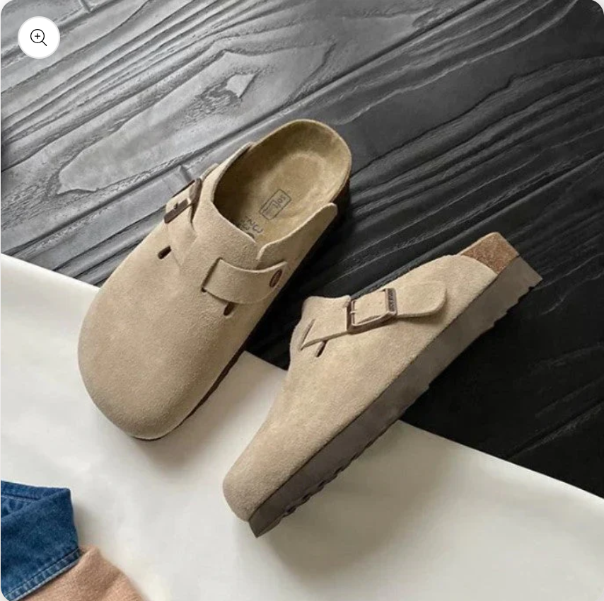 Adjustable Cork Footbed Slide Sandals
