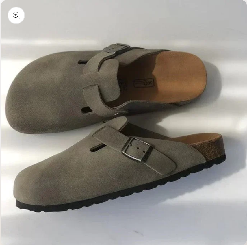 Adjustable Cork Footbed Slide Sandals