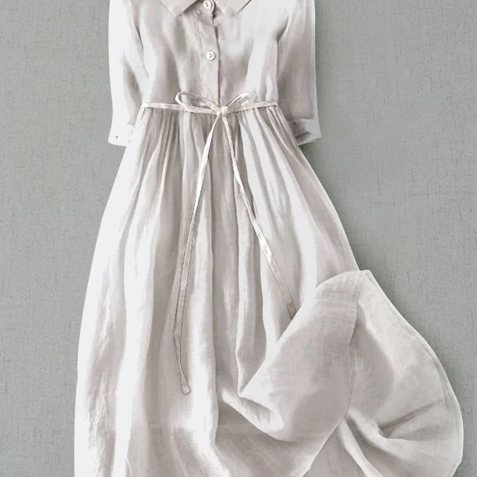 Robe Midi à Col V Noué