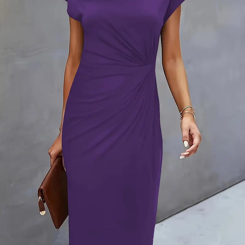 Robe Femme Midi Ajustée – Robe Élégante Minimaliste