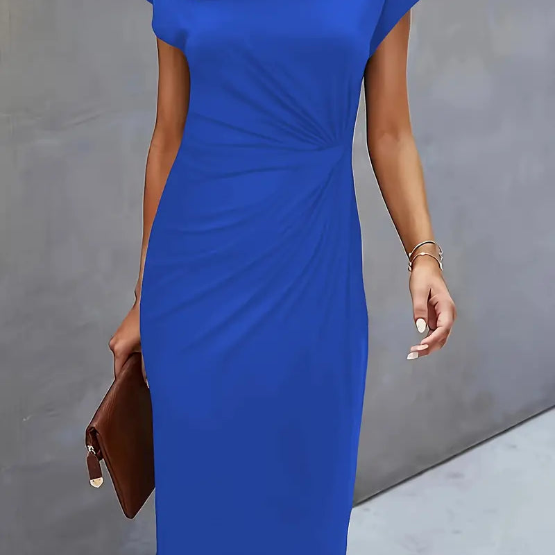 Robe Femme Midi Ajustée – Robe Élégante Minimaliste