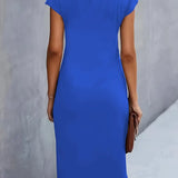 Robe Midi Ajustée Manches Courtes Élégance Intemporelle