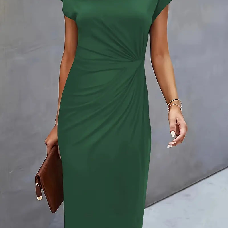 Robe Femme Midi Ajustée – Robe Élégante Minimaliste