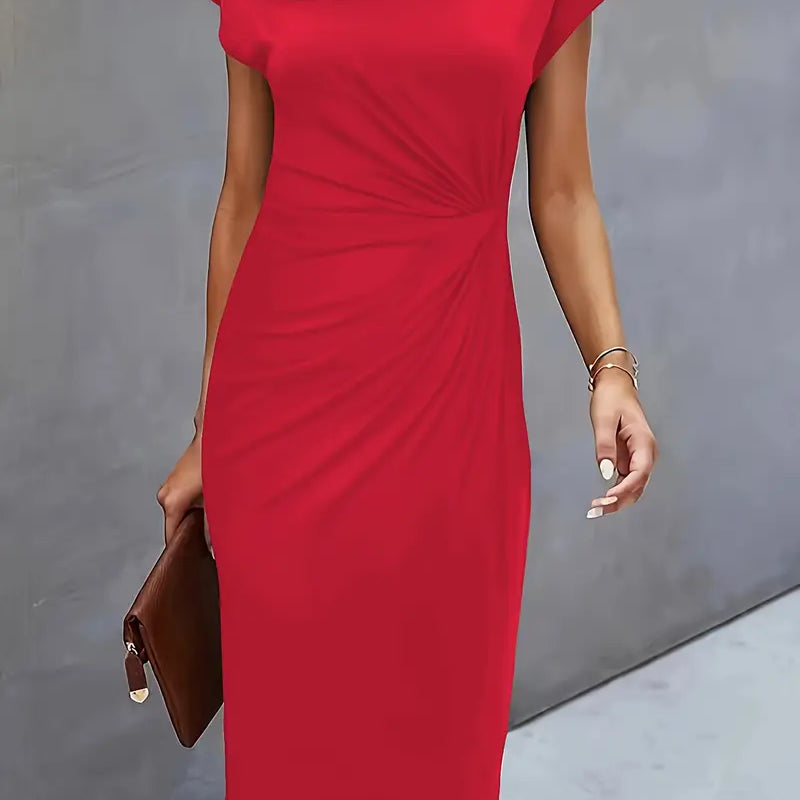 Robe Femme Midi Ajustée – Robe Élégante Minimaliste