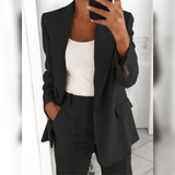 Ensemble Tailleur Femme Blazer Ajusté Pantalon Chic