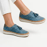 Chaussures femme à enfiler en maille, semelle rembourrée