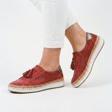 Chaussures femme à enfiler en maille, semelle rembourrée