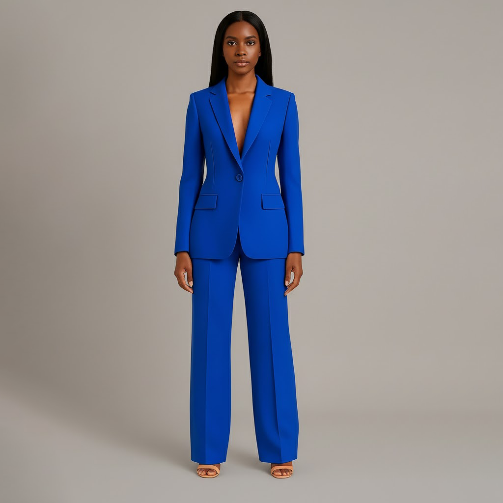 Elegant Jakkesæt Med Blazer Og Bukser Moderne Stil