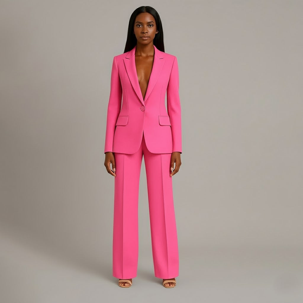 Elegant Jakkesæt Med Blazer Og Bukser Moderne Stil